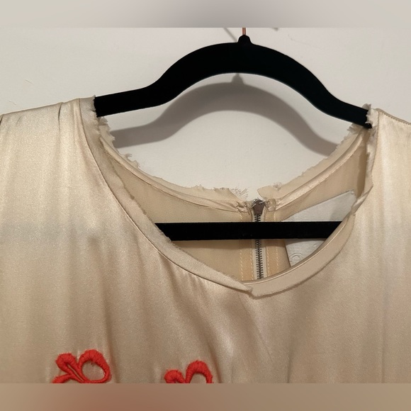 3.1 Phillip Lim cream & black silk mini dress with orange floral embroidery - 8 - Picture 10 of 12